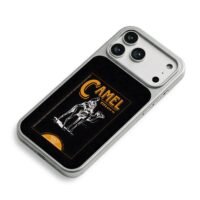 Camel ad with man riding camel iPhone 17 Pro Max Electroplated Silver Case2