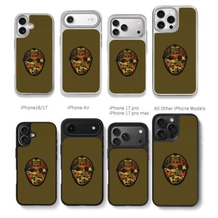 Camo Jason hockey mask Chris Brown Phone Case Black Electroplated Silver For Iphone 11 To 17