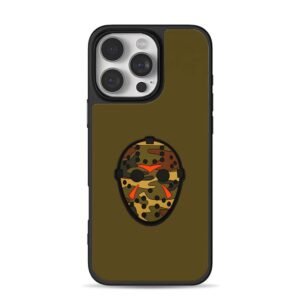 Camo Jason hockey mask Phone Case for iPhone 11-17 & Samsung Galaxy S24-S26