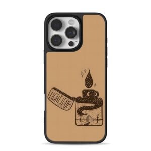 Camp cabin pines lighter LightItUp iPhone 16 Pro Max Black Case
