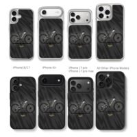Canyon MTB dark striped art Chris Brown Phone Case Black Electroplated Silver For Iphone 11 To 17