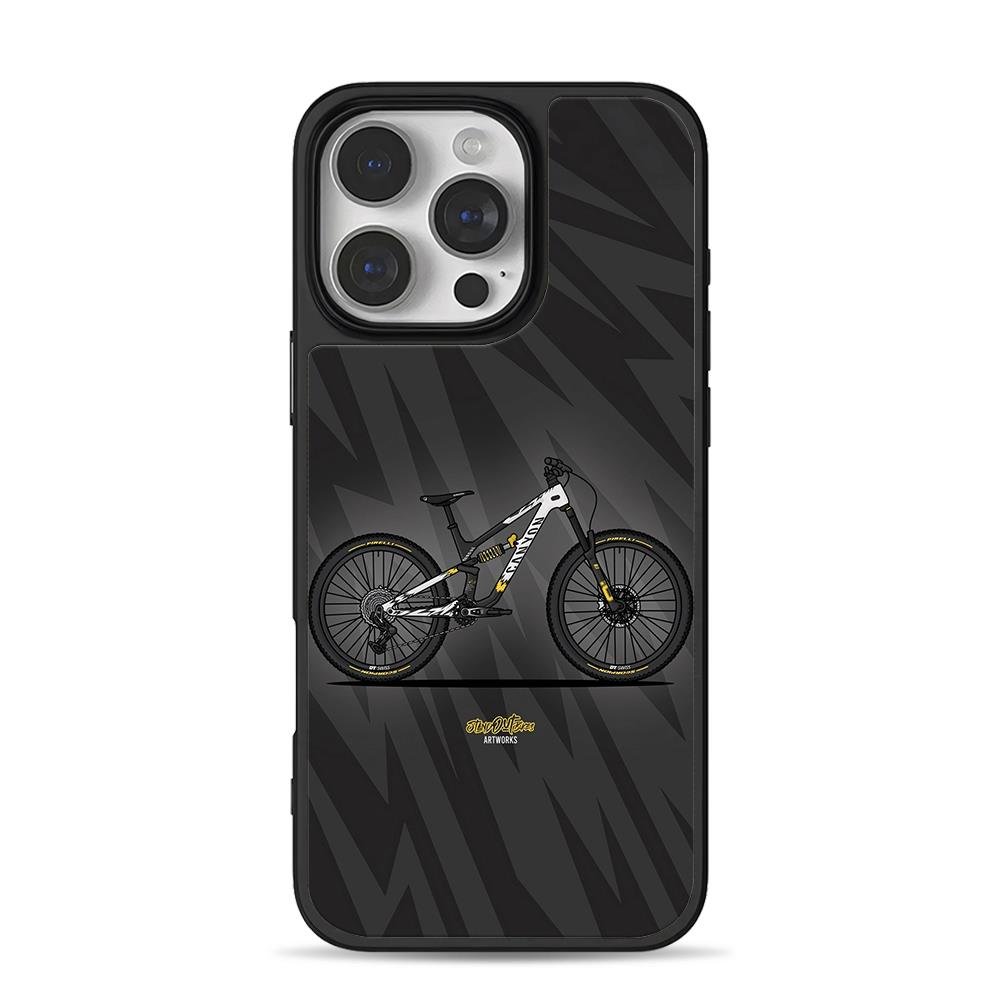 Canyon MTB dark striped art iPhone 16 Pro Max Black Case Canyon MTB dark striped art Phone Case for iPhone 11-17 & Samsung Galaxy S24-S26 - Image 1