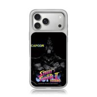 Capcom SF2 Turbo Akuma art iPhone 17 Pro Max Electroplated Silver Case1