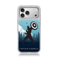 Captain America shield scene iPhone 17 Pro Max Electroplated Silver Case1