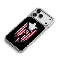 Captain America shield stripes iPhone 17 Pro Max Electroplated Silver Case2