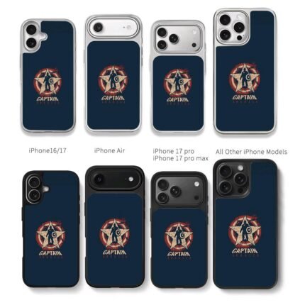 Captain America vintage star shield Chris Brown Phone Case Black Electroplated Silver For Iphone 11 To 17