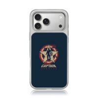 Captain America vintage star shield iPhone 17 Pro Max Electroplated Silver Case1