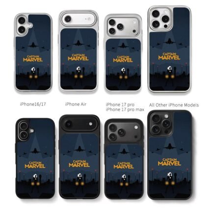 Captain Marvel jets night city Chris Brown Phone Case Black Electroplated Silver For Iphone 11 To 17