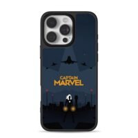 Captain Marvel jets night city iPhone 16 Pro Max Black Case
