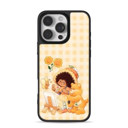 Care Bear girl paint sunflower iPhone 16 Pro Max Black Case
