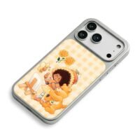 Care Bear girl paint sunflower iPhone 17 Pro Max Electroplated Silver Case2