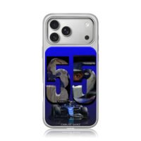 Carlos Sainz 55 F1 car helmets iPhone 17 Pro Max Electroplated Silver Case1