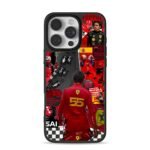 Carlos Sainz 55 Ferrari F1 art Phone Case for iPhone 11-17 & Samsung Galaxy S24-S26