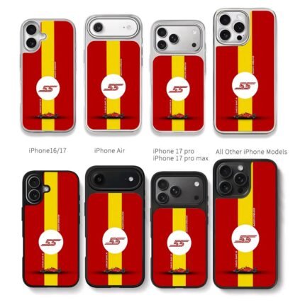 Carlos Sainz 55 Ferrari F1 car Chris Brown Phone Case Black Electroplated Silver For Iphone 11 To 17