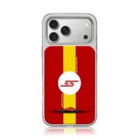 Carlos Sainz 55 Ferrari F1 car iPhone 17 Pro Max Electroplated Silver Case1