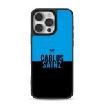 Carlos Sainz blue black split with W iPhone 16 Pro Max Black Case