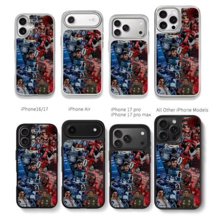 Carlos Sainz F1 racing collage Chris Brown Phone Case Black Electroplated Silver For Iphone 11 To 17