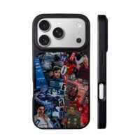 Carlos Sainz F1 racing collage iPhone 17 Pro Max Black Case