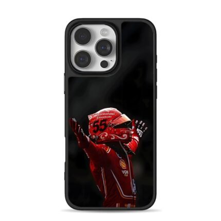 Carlos Sainz Ferrari 55 F1 win iPhone 16 Pro Max Black Case