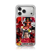 Carlos Sainz Ferrari F1 pics iPhone 17 Pro Max Electroplated Silver Case1