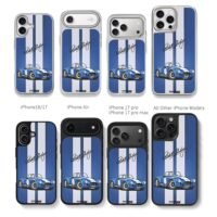 Carroll Shelby blue Cobra art Chris Brown Phone Case Black Electroplated Silver For Iphone 11 To 17
