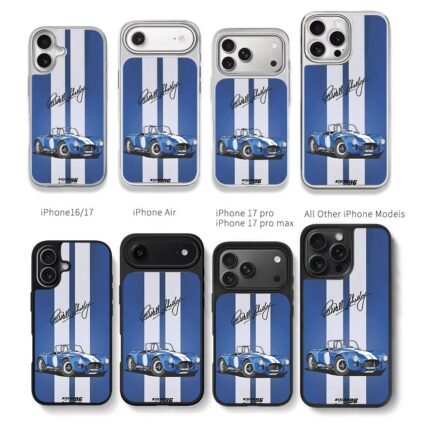 Carroll Shelby blue Cobra art Chris Brown Phone Case Black Electroplated Silver For Iphone 11 To 17