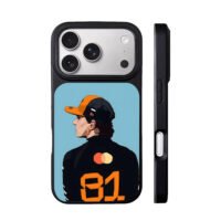 Cartoon 81 F1 racer mastercard art iPhone 17 Pro Max Black Case