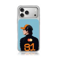 Cartoon 81 F1 racer mastercard art iPhone 17 Pro Max Electroplated Silver Case1