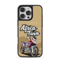 Cartoon Africa Twin motorcycle Phone Case for iPhone 11-17 & Samsung Galaxy S24-S26