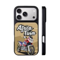 Cartoon Africa Twin motorcycle iPhone 17 Pro Max Black Case