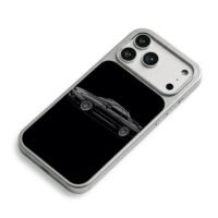 Cartoon black Nissan R32 JDM iPhone 17 Pro Max Electroplated Silver Case2