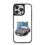 Cartoon grey Porsche 911 classic sport car print Phone Case for iPhone 11-17 & Samsung Galaxy S24-S26
