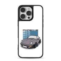 Cartoon grey Porsche 911 classic sport car print Phone Case for iPhone 11-17 & Samsung Galaxy S24-S26