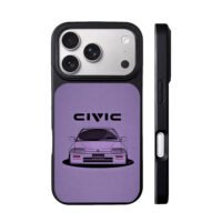 Cartoon Honda Civic on purple iPhone 17 Pro Max Black Case