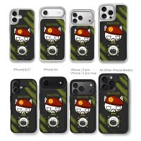 Cartoon Maestrobi bear smoking camo Chris Brown Phone Case Black Electroplated Silver For Iphone 11 To 17