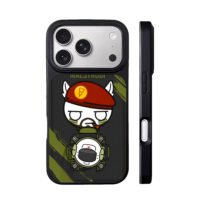 Cartoon Maestrobi bear smoking camo iPhone 17 Pro Max Black Case