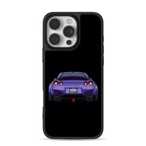 Cartoon purple Nissan GTR rear Phone Case for iPhone 11-17 & Samsung Galaxy S24-S26