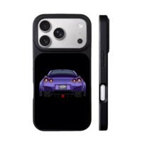 Cartoon purple Nissan GTR rear iPhone 17 Pro Max Black Case