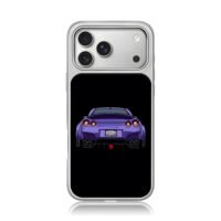 Cartoon purple Nissan GTR rear iPhone 17 Pro Max Electroplated Silver Case1