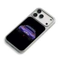 Cartoon purple Nissan GTR rear iPhone 17 Pro Max Electroplated Silver Case2