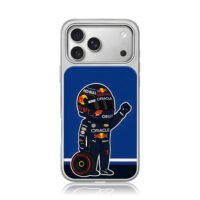 Cartoon Red Bull F1 racer tyre iPhone 17 Pro Max Electroplated Silver Case1