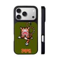 Cartoon tiger Bapey olivegreen iPhone 17 Pro Max Black Case