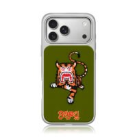 Cartoon tiger Bapey olivegreen iPhone 17 Pro Max Electroplated Silver Case1