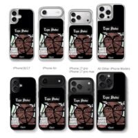 Cartoon Tupac Death Row Records Chris Brown Phone Case Black Electroplated Silver For Iphone 11 To 17