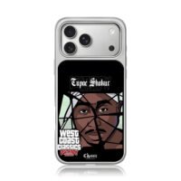 Cartoon Tupac Death Row Records iPhone 17 Pro Max Electroplated Silver Case1