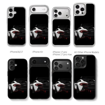 Cartoon white McLaren rear art Chris Brown Phone Case Black Electroplated Silver For Iphone 11 To 17