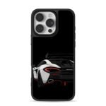Cartoon white McLaren rear art iPhone 16 Pro Max Black Case