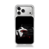 Cartoon white McLaren rear art iPhone 17 Pro Max Electroplated Silver Case1