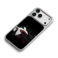 Cartoon white McLaren rear art iPhone 17 Pro Max Electroplated Silver Case2