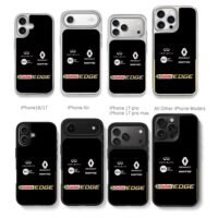 Castrol Edge Renault Infiniti logos Chris Brown Phone Case Black Electroplated Silver For Iphone 11 To 17